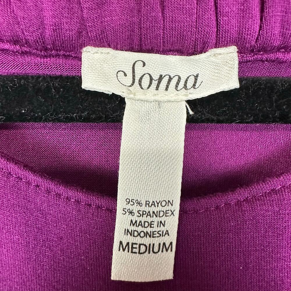 Soma Dress Womens Medium Purple Sleeveless Keyhole Stretch Comfort Soft Summer - Picture 6 of 11